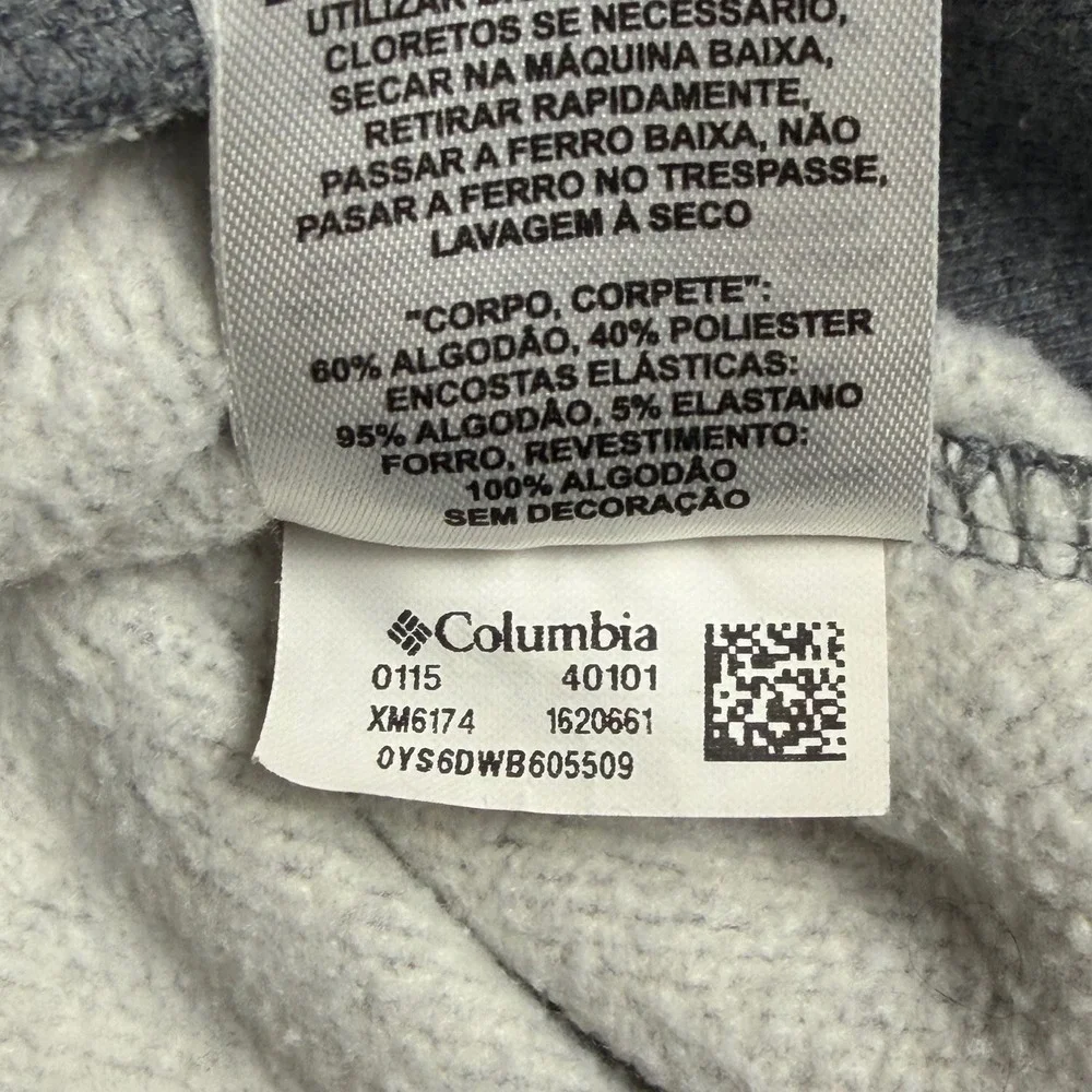 Columbia Mens Full Zip Sweatshirt Gray Fleece Jacket Mock Neck XM6174 Size M